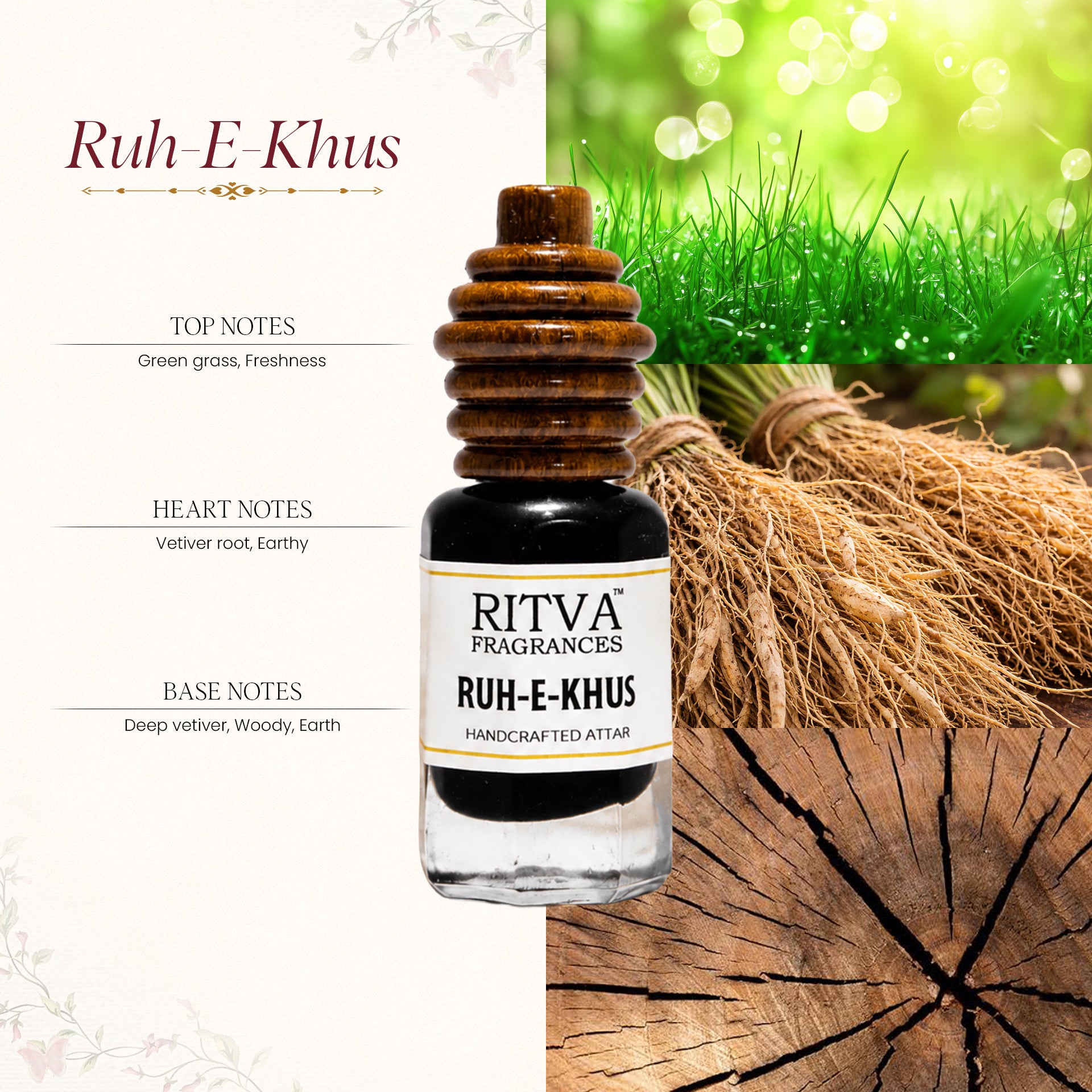 Ruh-E-Khus (Vetiver Absolute Oil) | Authentic Indian Attar